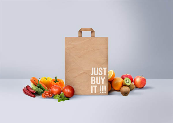 Túi giấy kraft đựng hoa quả với thiết kế đơn giản