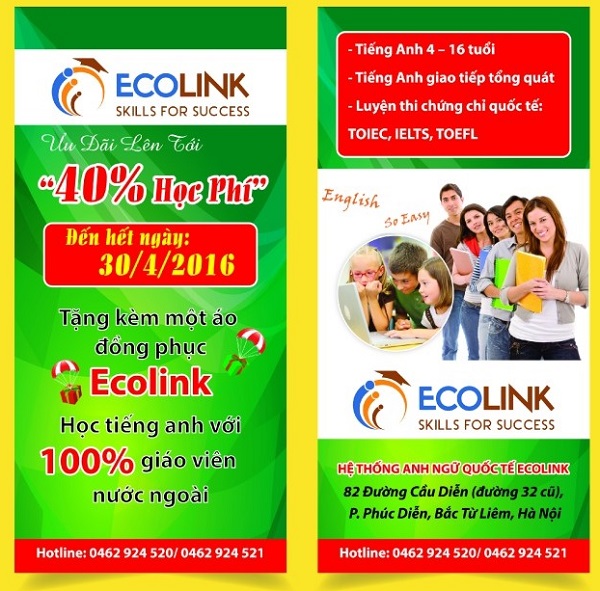 Mẫu Poster quảng cáo trung tâm tiếng Anh thu hút