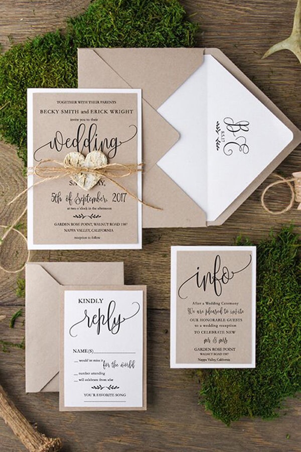 Thiết kế thiệp cưới ấn tượng với màu nâu chủ đạo