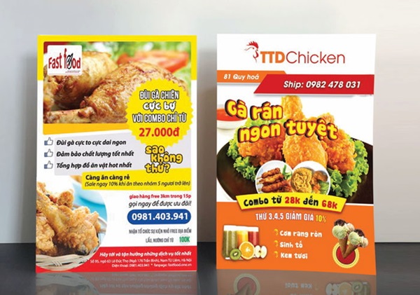 Mẫu tờ rơi giảm giá gà rán thơm ngon