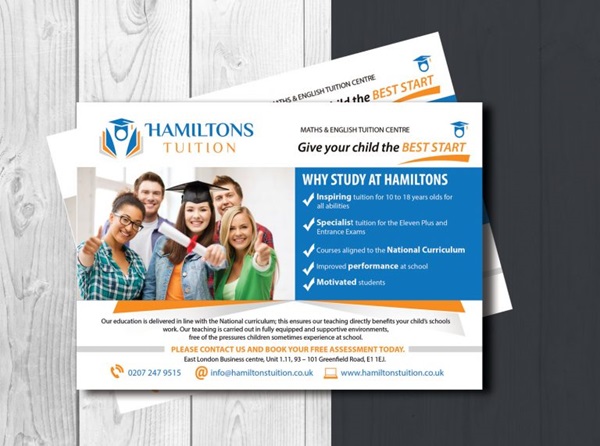 Mẫu tờ rơi quảng cáo dạy tiếng Anh kích thước giấy A6