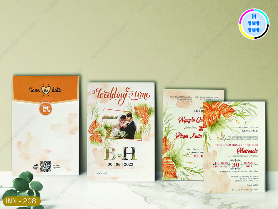 Mẫu thiệp cưới tại In Nhanh Nhanh sáng tạo và tinh tế