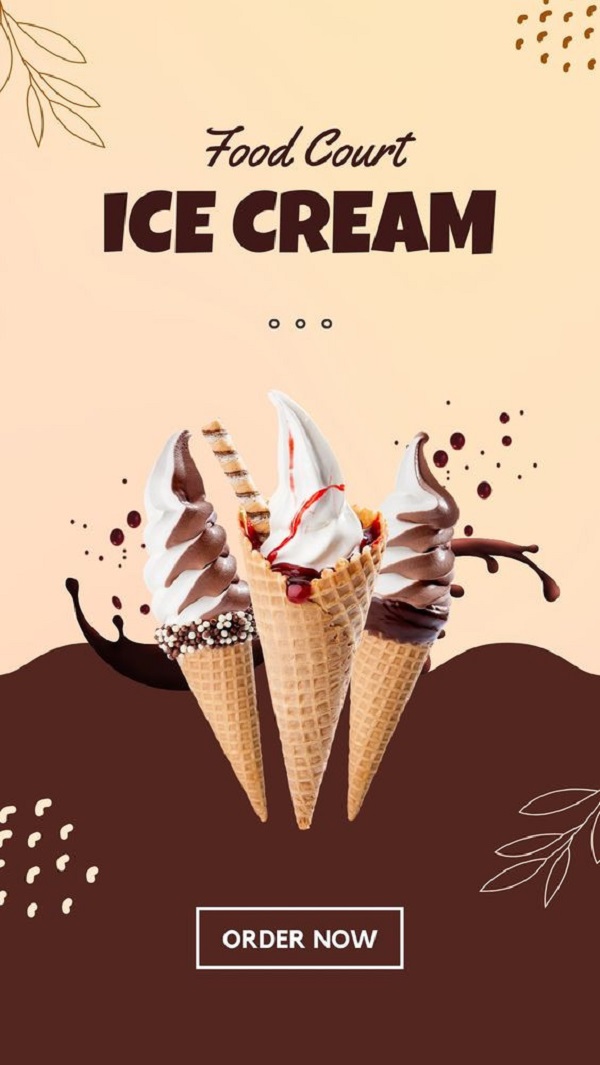 Poster quảng cáo kem màu sắc hài hòa 