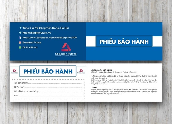 Mẫu phiếu bảo hành với thiết kế sang trọng