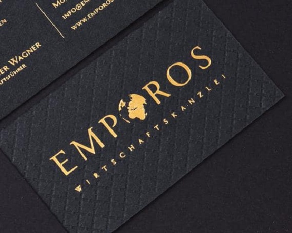 Mẫu name card giấy kraft bằng kỹ thuật ép kim sang trọng