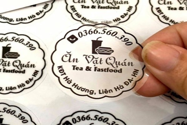 Thiết kế tem nhãn bằng nhựa trong