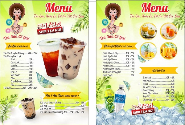 Cách thiết kế mẫu menu trà sữa đẹp, ấn tượng