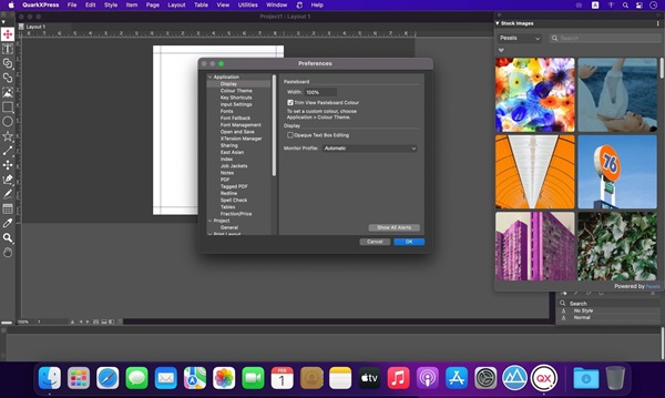 Giao diện của phần mềm QuarkXPress