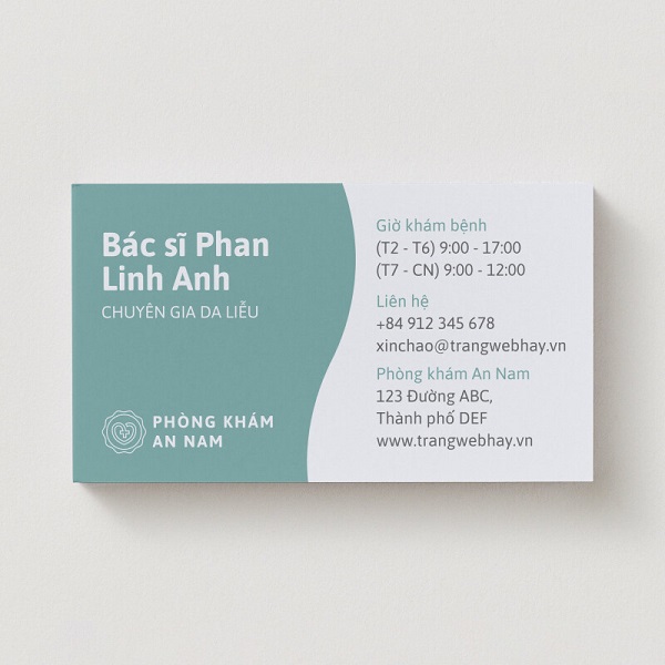 &nbsp;&nbsp;&nbsp; &nbsp;&nbsp;&nbsp;Mẫu card visit cho bác sĩ da liễu