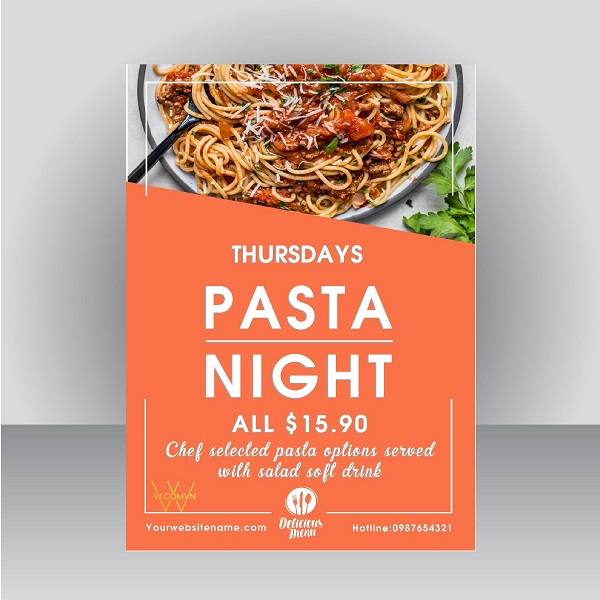 Mẫu poster quảng cáo mì hấp dẫn cho các quán ăn