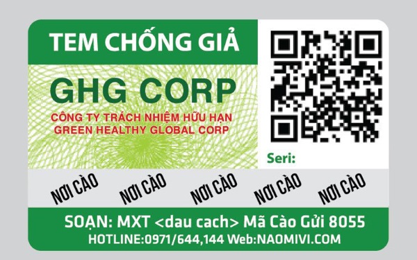 Mẫu tem SMS chống giả
