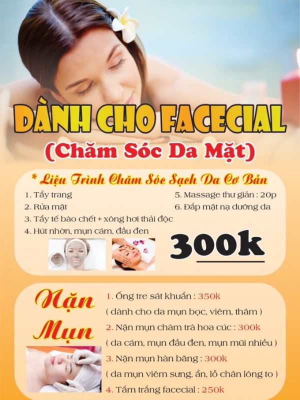 Mẫu tờ rơi quảng cáo spa giới thiệu dịch vụ chăm sóc da mặt