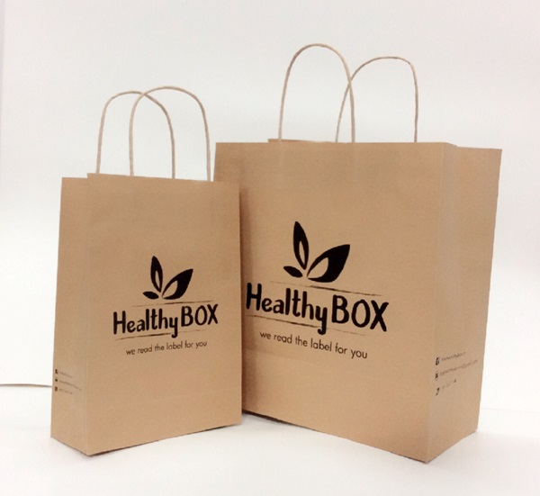 Mẫu túi đựng có dây xách làm bằng giấy kraft