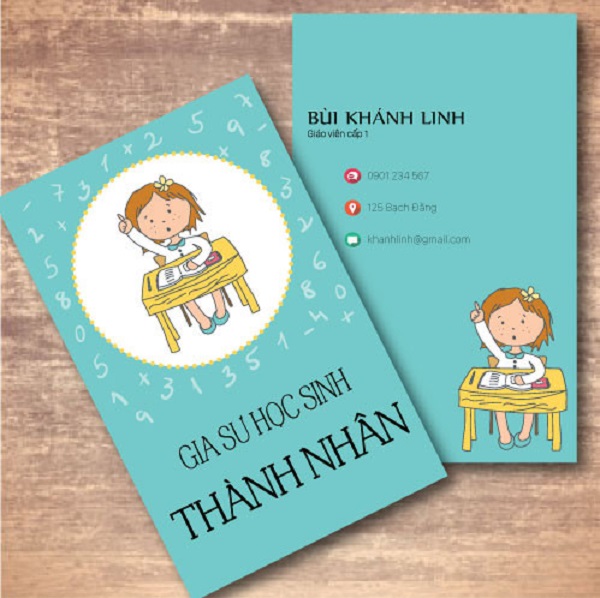 Card visit ngành giáo dục màu sắc bắt mắt