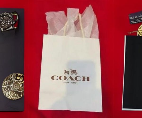 Mẫu túi giấy Coach trắng