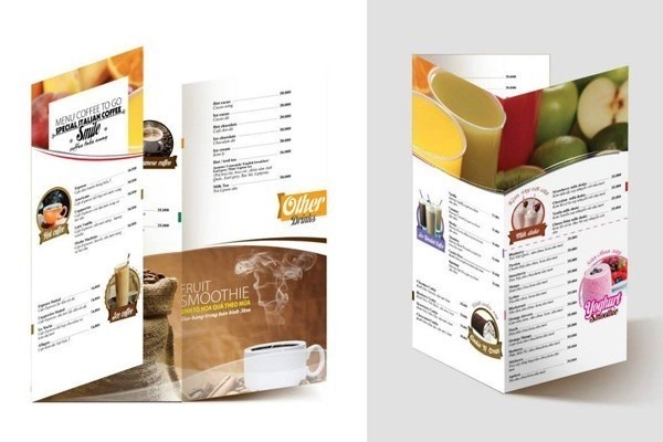 Mẫu menu số 17 bìa cứng đẹp tạo hiệu ứng thị giác thú vị và thu hút