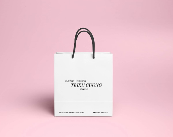 Mẫu túi giấy có quai xách ivory sang trọng