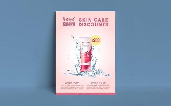 Mẫu poster quảng cáo sản phẩm chăm sóc da mặt