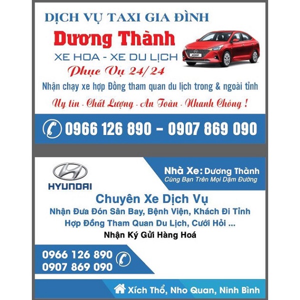 &nbsp;&nbsp; &nbsp;&nbsp;Mẫu card visit xe dịch vụ thông tin chi tiết