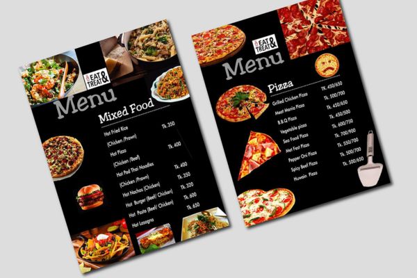 Thiết kế menu thức ăn nhanh hài hòa sang trọng