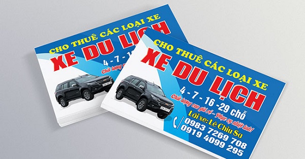 Mẫu card visit xe dịch vụ thông tin rõ ràng