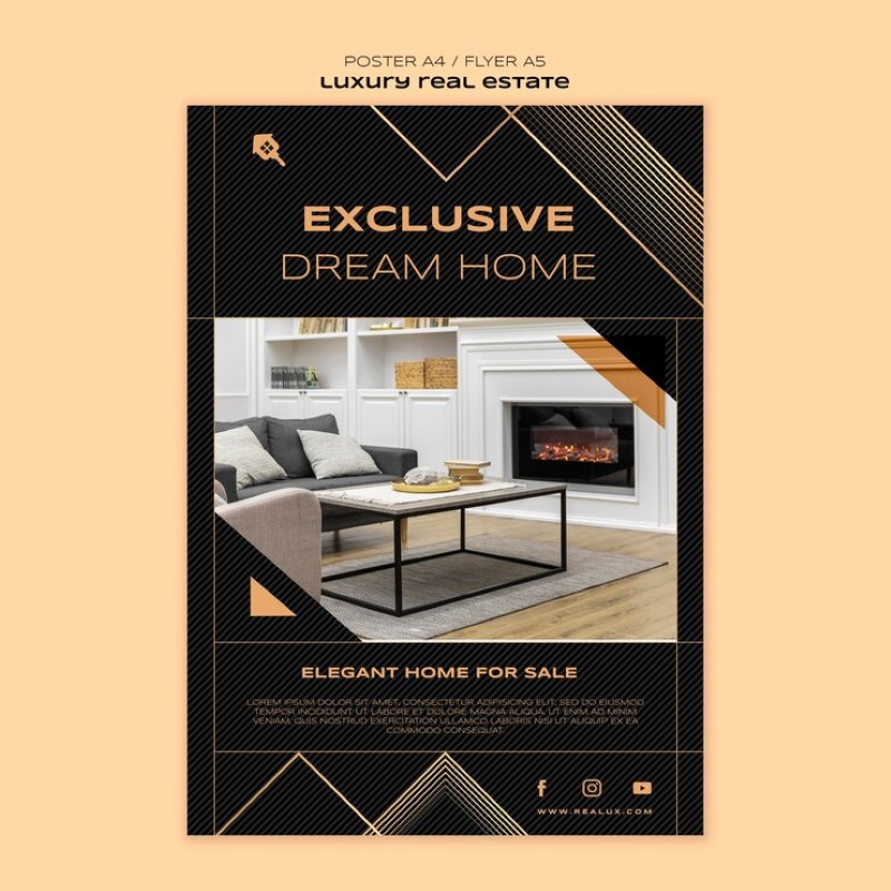 Mẫu tờ rơi nội thất theo phong cách tối giản