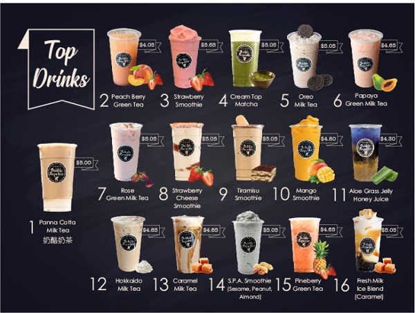 Mẫu menu trà sữa thiết kế bắt mắt cuốn hút