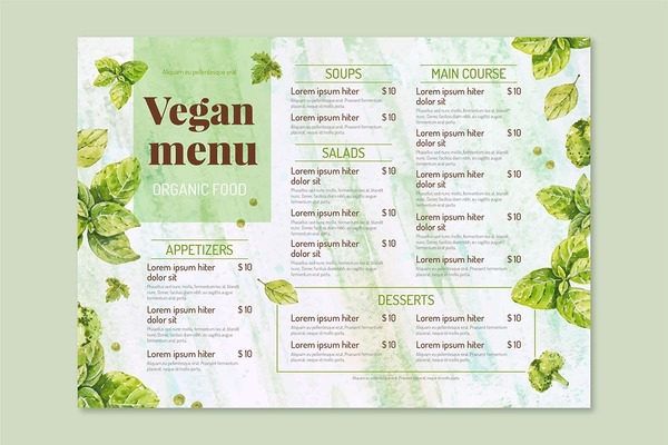 Mẫu menu thiết kế Powerpoint ngang số 2