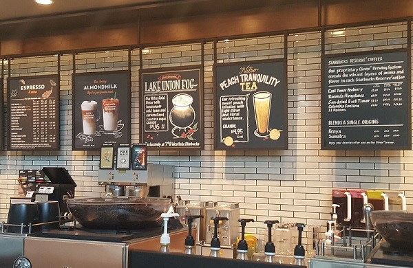 Mẫu menu quán cafe dạng bảng