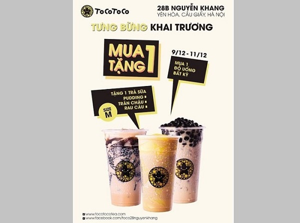 Mẫu poster quảng cáo trà sữa khai trương