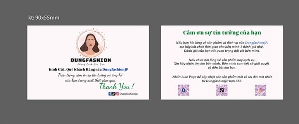 Mẫu thiệp cảm ơn nhỏ gọn