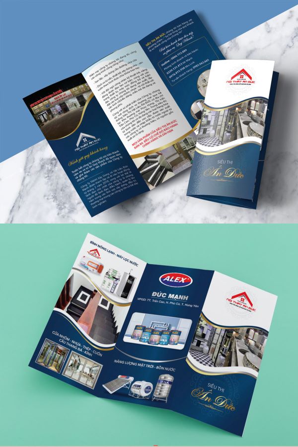 Tờ rơi gấp 3 cho cửa hàng thiết kế nội thất