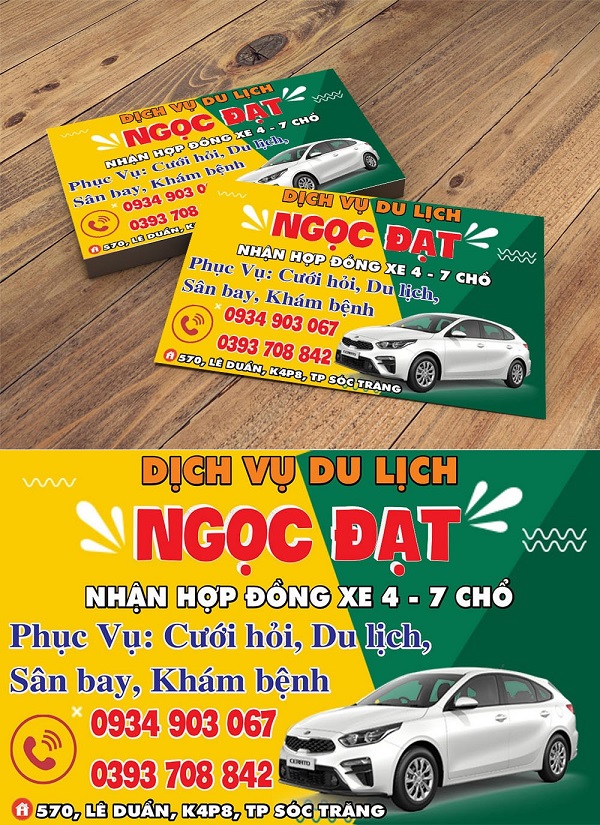&nbsp;&nbsp;&nbsp;&nbsp;&nbsp;&nbsp; Card visit xe dịch vụ du lịch nhiều màu ấn tượng