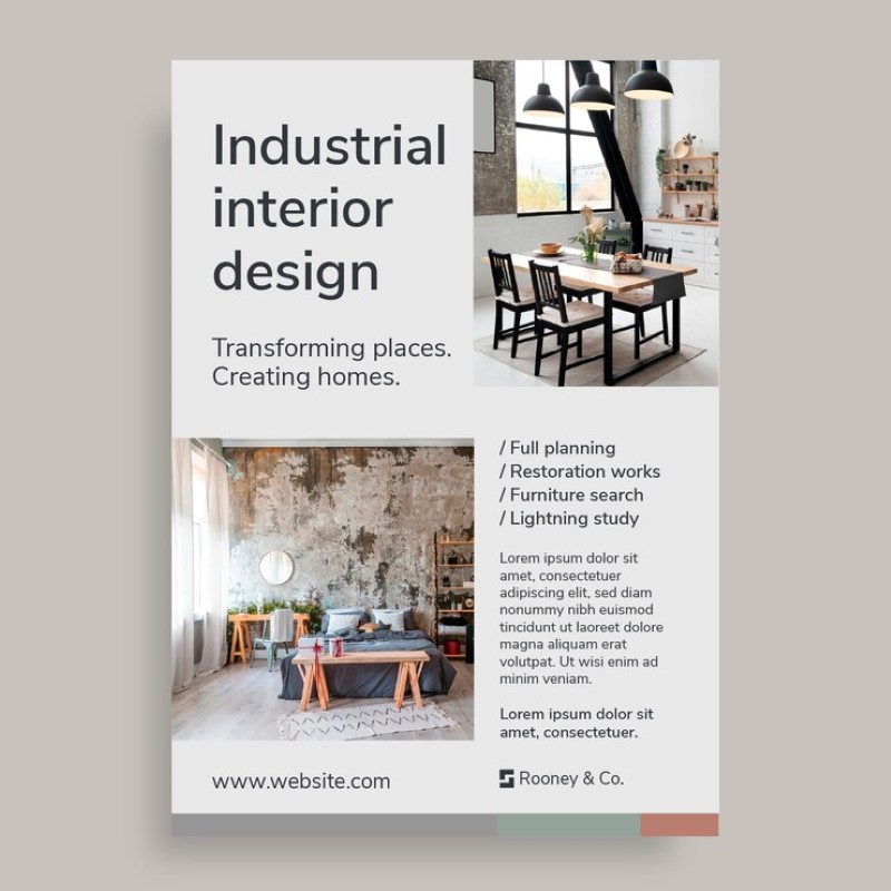 Mẫu thiết kế tờ rơi cho công ty thiết kế nội thất