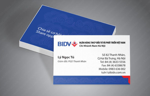 Card visit giám đốc ngân hàng