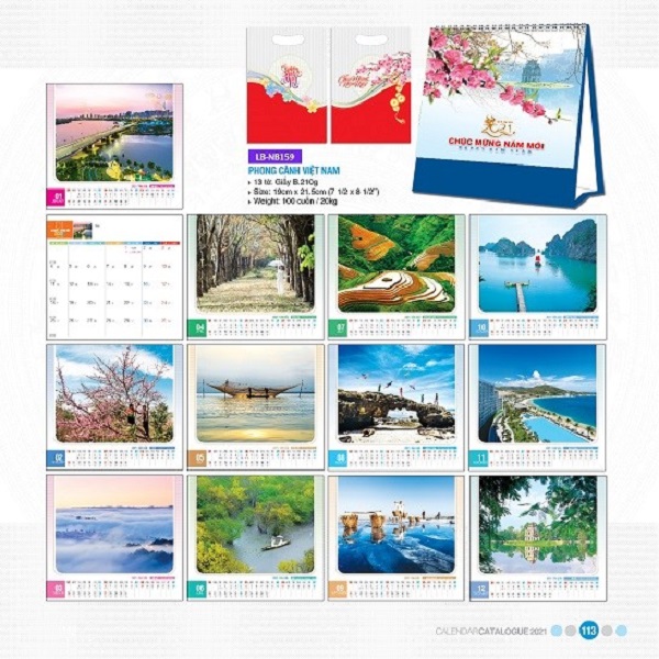Lịch để bàn hình ảnh phong cảnh Việt Nam
