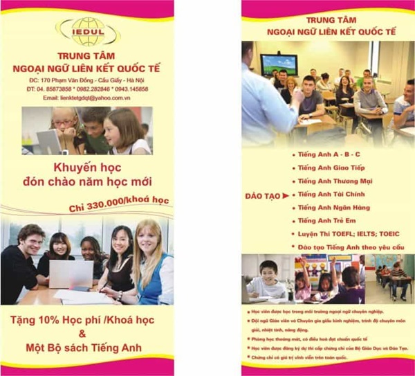 Mẫu tờ rơi quảng cáo dạy tiếng Anh chào đón năm mới