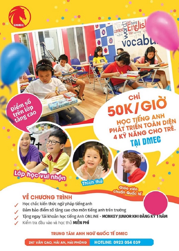 Mẫu poster quảng cáo trung tâm tiếng Anh cho trẻ trọn gói