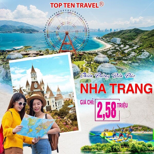 Mẫu poster du lịch Nha Trang mang đến cảm giác năng động
