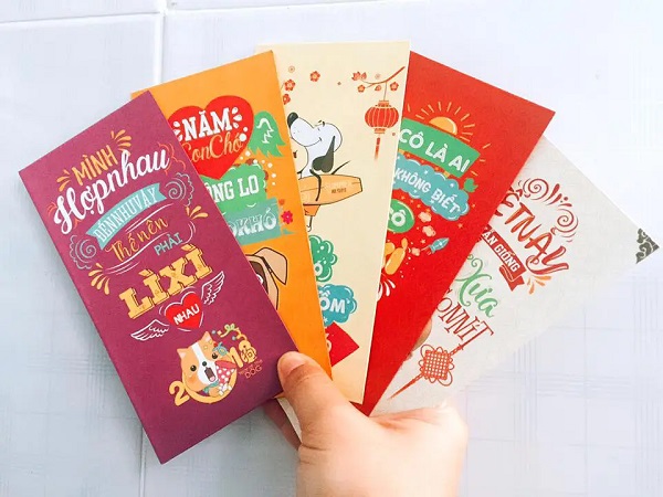 Mẫu bao lì xì với đa dạng màu sắc