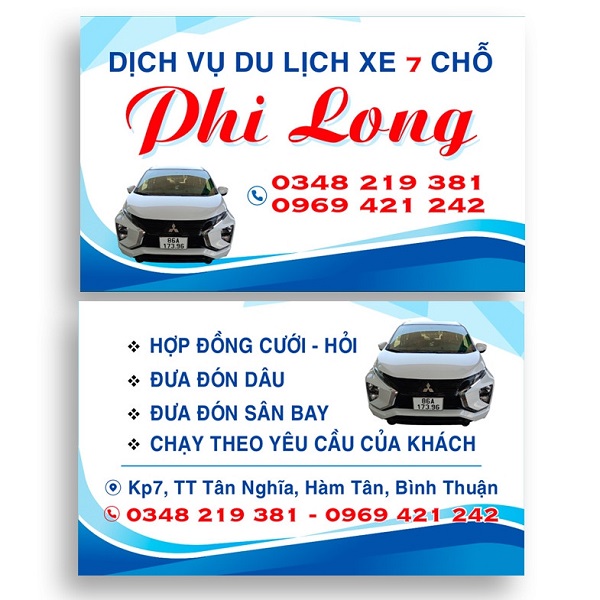 ẫu card visit xe dịch vụ đơn giản 