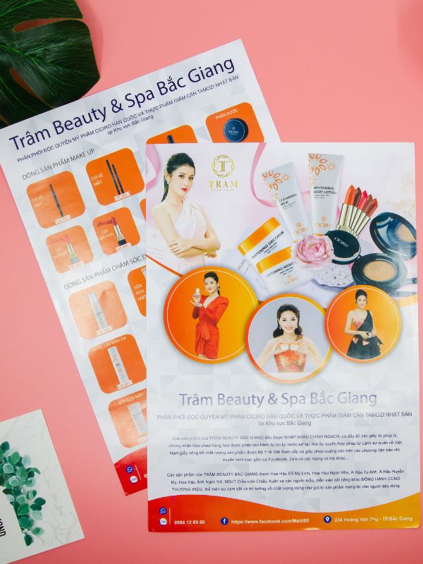 Mẫu tờ rơi giới thiệu dịch vụ spa Trâm Beauty