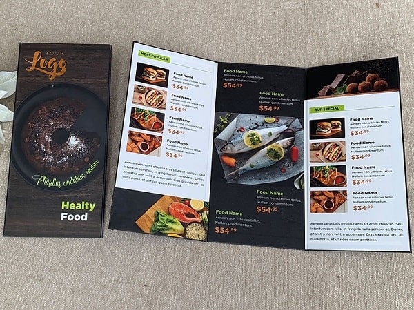 Menu - Mẫu ấn phẩm quảng cáo trong nhà hàng