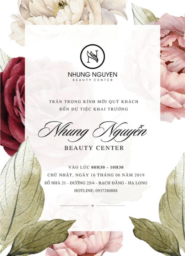 Mẫu thiết kế thiệp mời phối hoa 