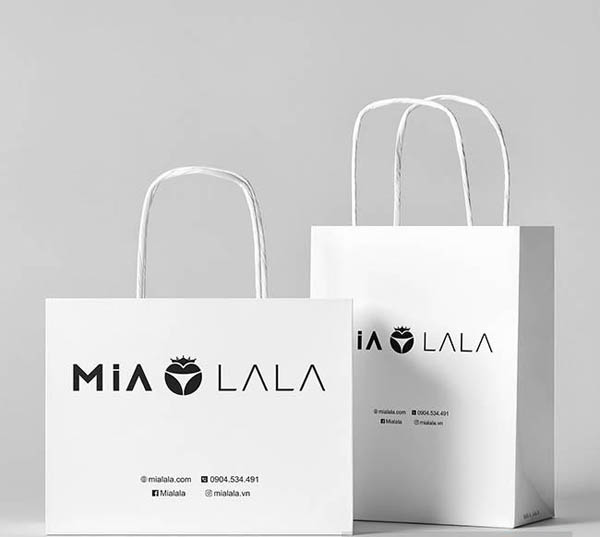 Túi kraft trắng in thông tin doanh nghiệp