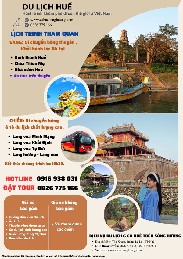 Mẫu poster du lịch Huế mang màu sắc cổ kính