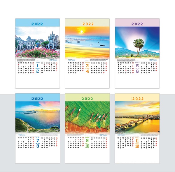 Hình ảnh Việt Nam trên lịch treo tường