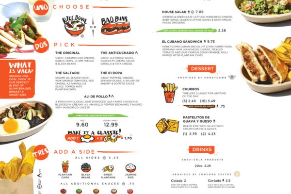 Menu được thiết kế theo ý tưởng hiện đại nhiều hình ảnh