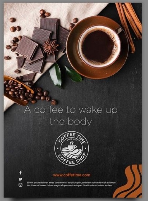 Mẫu Poster quảng cáo cafe thiết kế phá cách