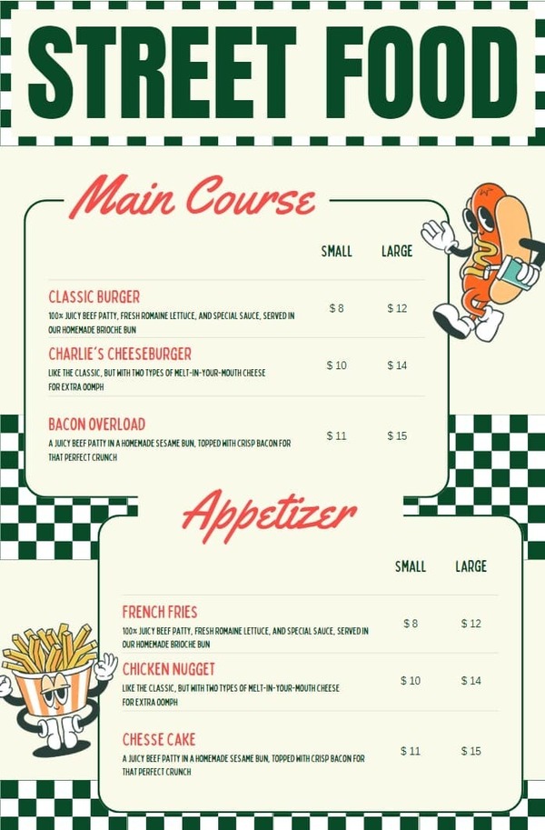 Mẫu menu Powerpoint dọc số 4